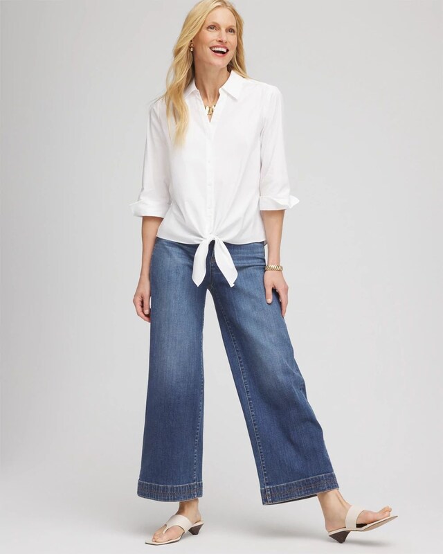 Poplin Tie-Front Top - image 2